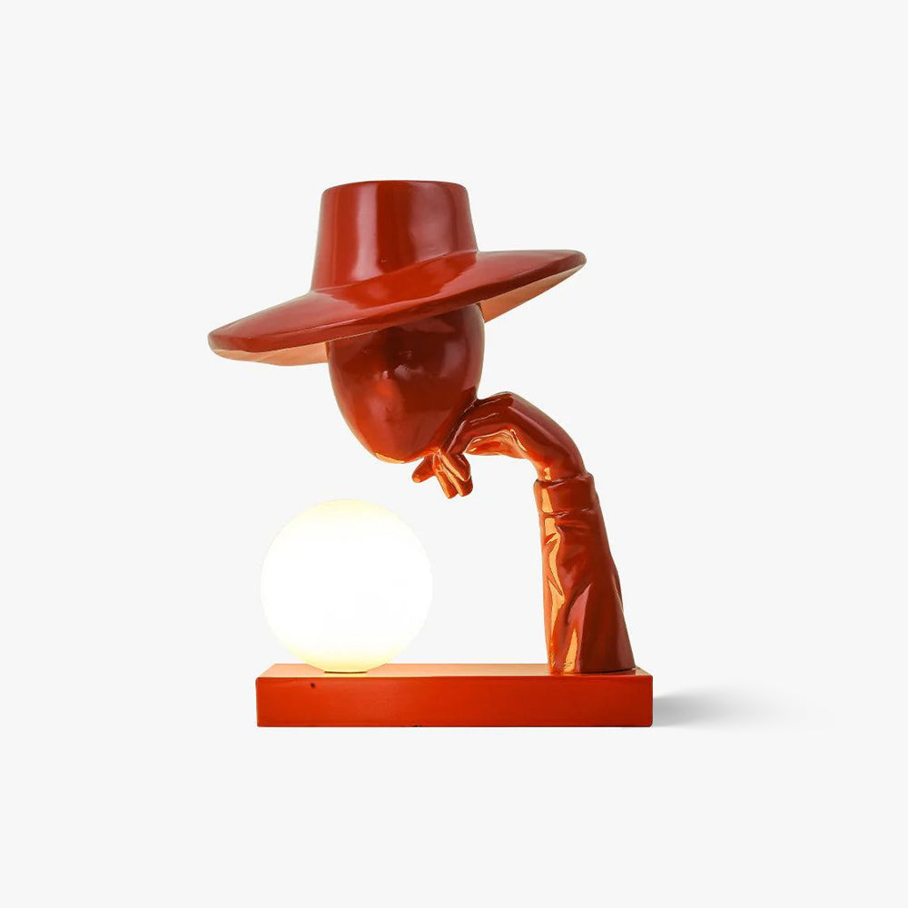 Glass Juni Resin Novelty Lamp, Bedside Table Lamp, ∅ 11″ x H 14.2″