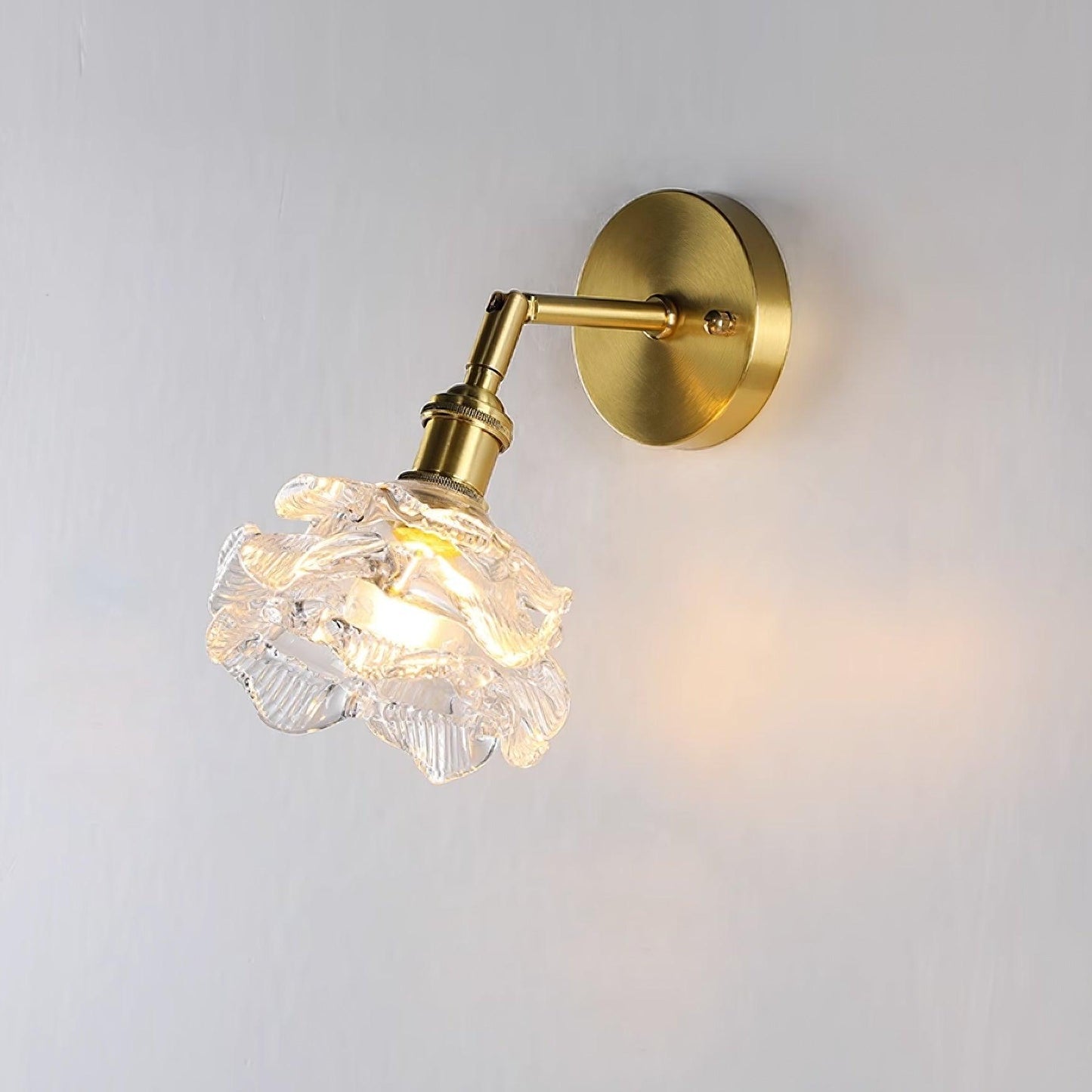 Kano Brass Wall Light, Wall Sconce, Glass, Dia 15cm x H 22cm