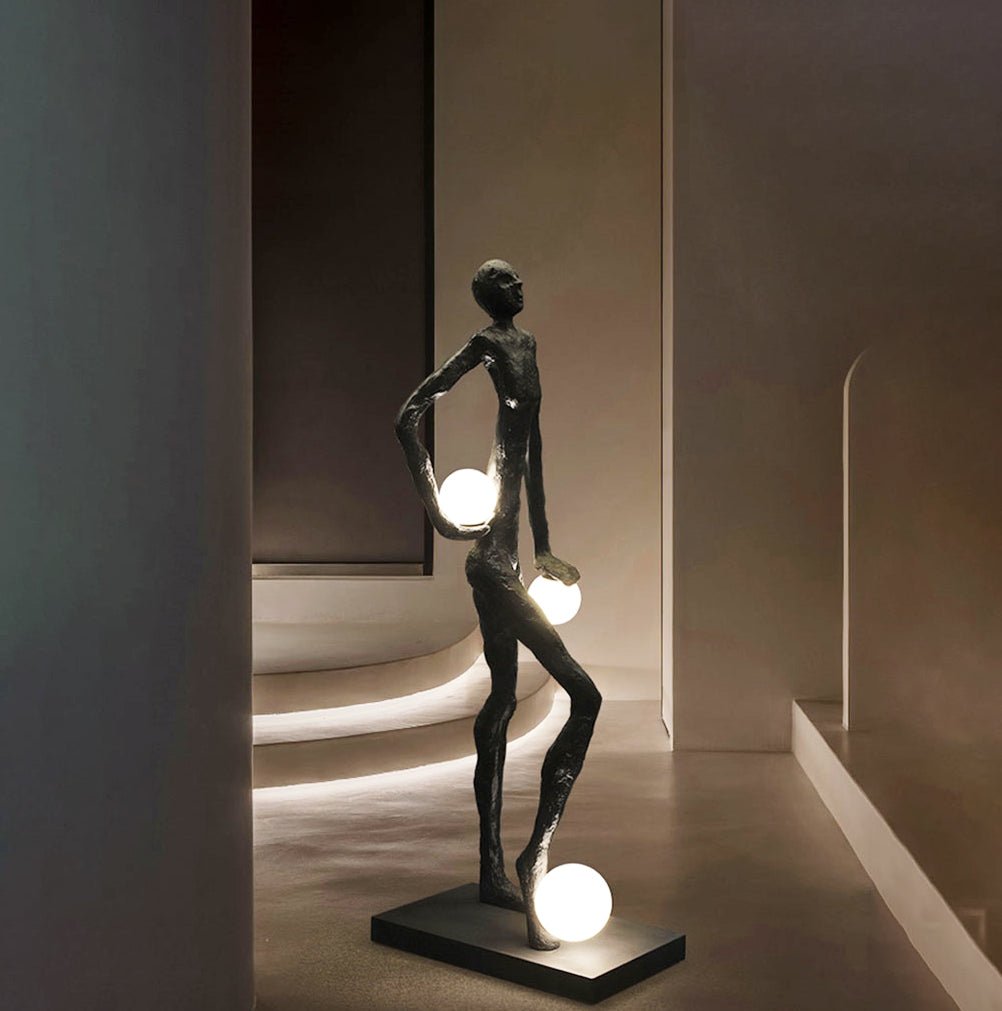 Kicking Ball Sculpture Character Floor Light, Floor Lamp, detail 6