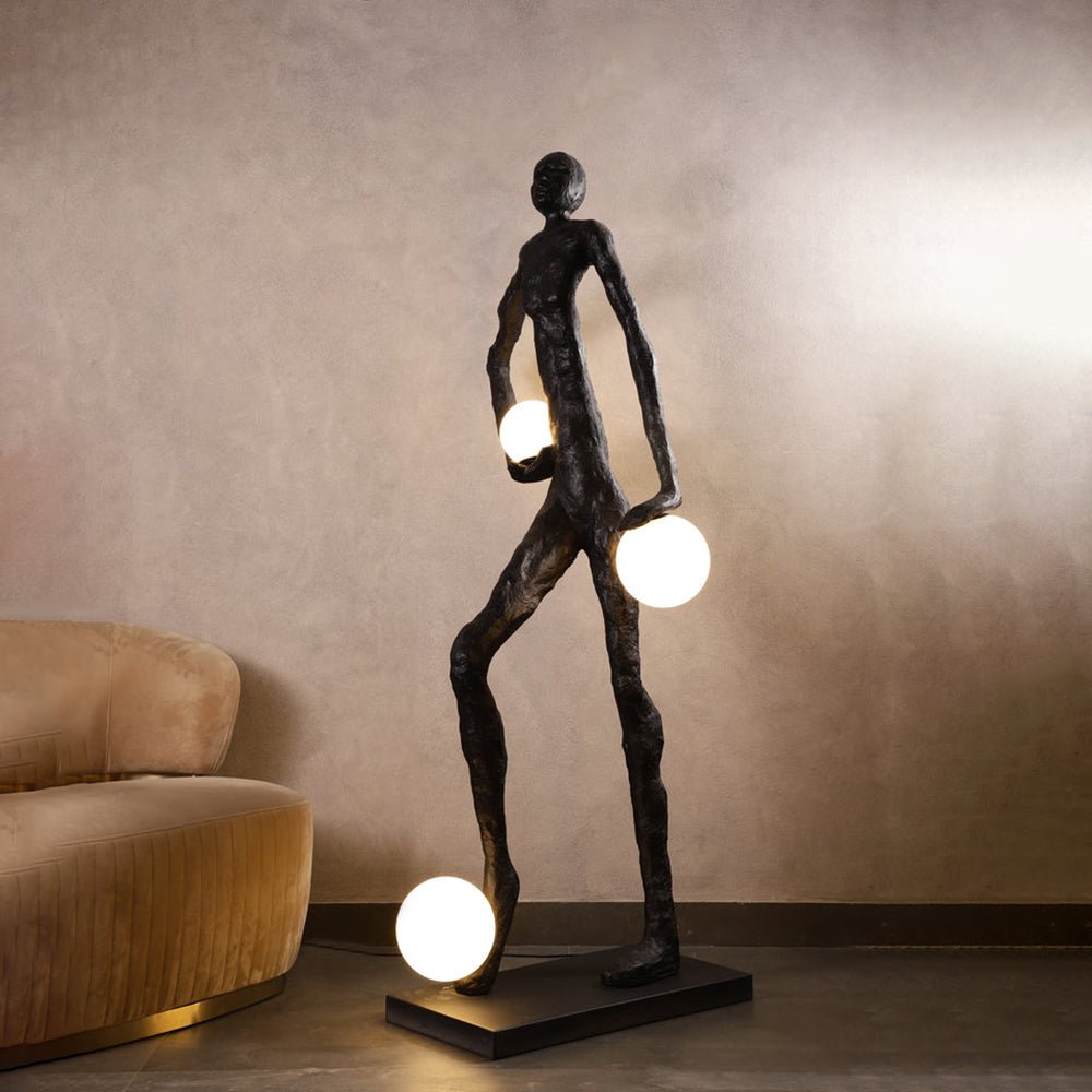Kicking Ball Sculpture Character Floor Light, Floor Lamp, detail 2
