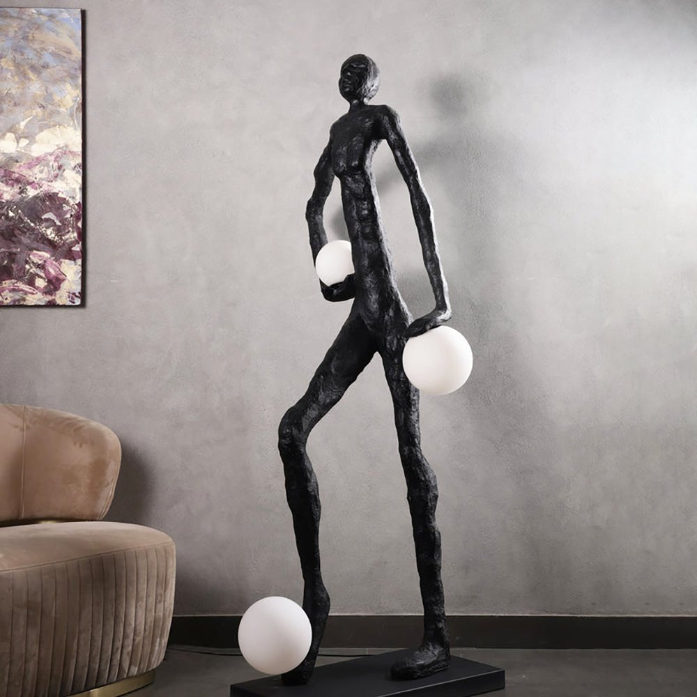 Kicking Ball Sculpture Character Floor Light, Floor Lamp, detail 3