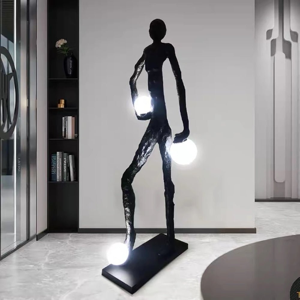 Kicking Ball Sculpture Character Floor Light, Floor Lamp, detail 7