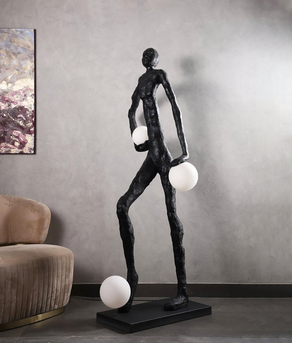 Kicking Ball Sculpture Character Floor Light, Floor Lamp, detail 9