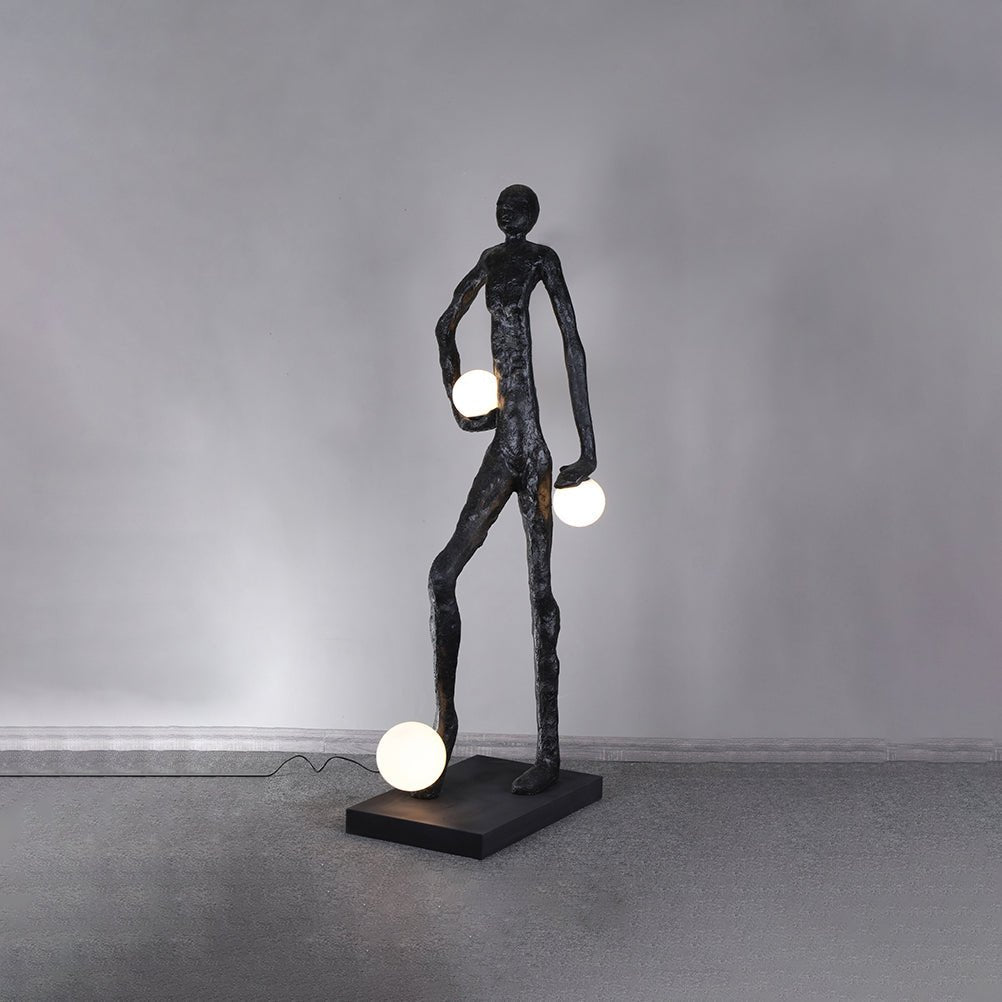 Kicking Ball Sculpture Character Floor Light, Floor Lamp, detail 8