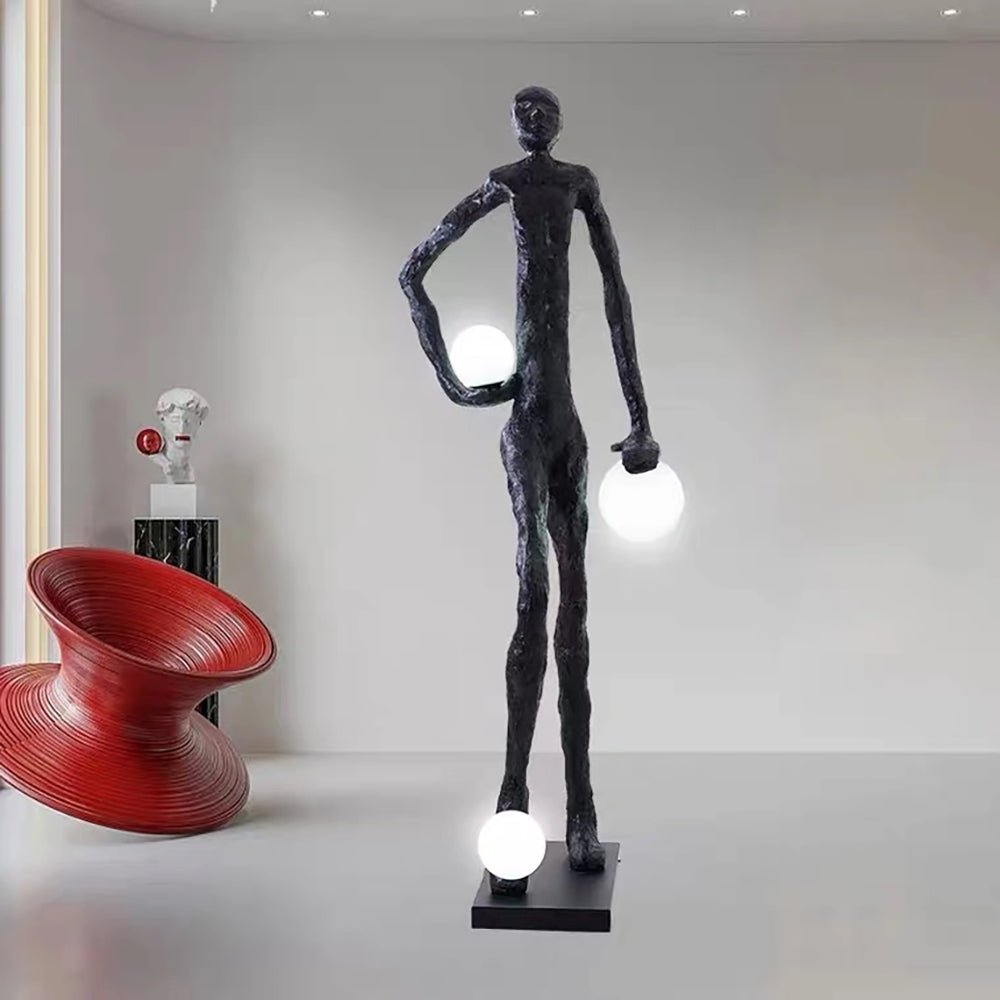 Kicking Ball Sculpture Character Floor Light, Floor Lamp, detail 5
