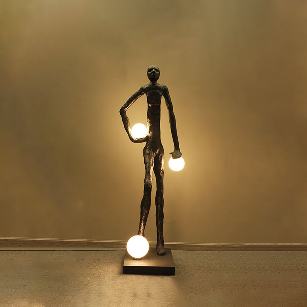 Kicking Ball Sculpture Character Floor Light, Floor Lamp, detail 12