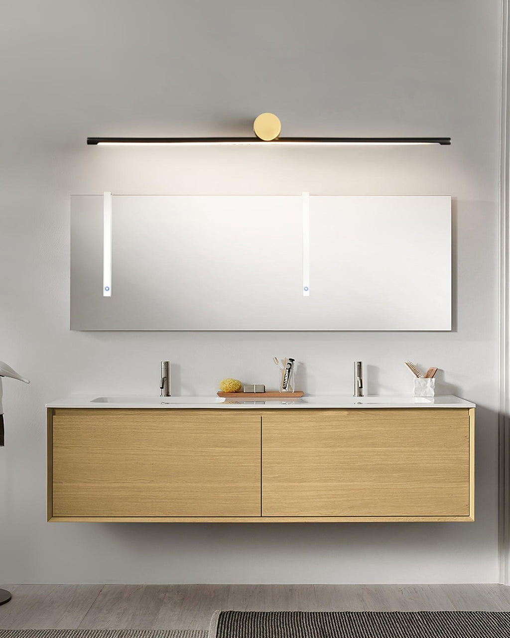 Koge Sleek Design Black LED Wall Light, Bathroom Wall Sconce, detail 16