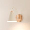 Kona Nordic Wall Light, Bedroom Wall Sconce, Wooden, Dia 15cm x H 24cm