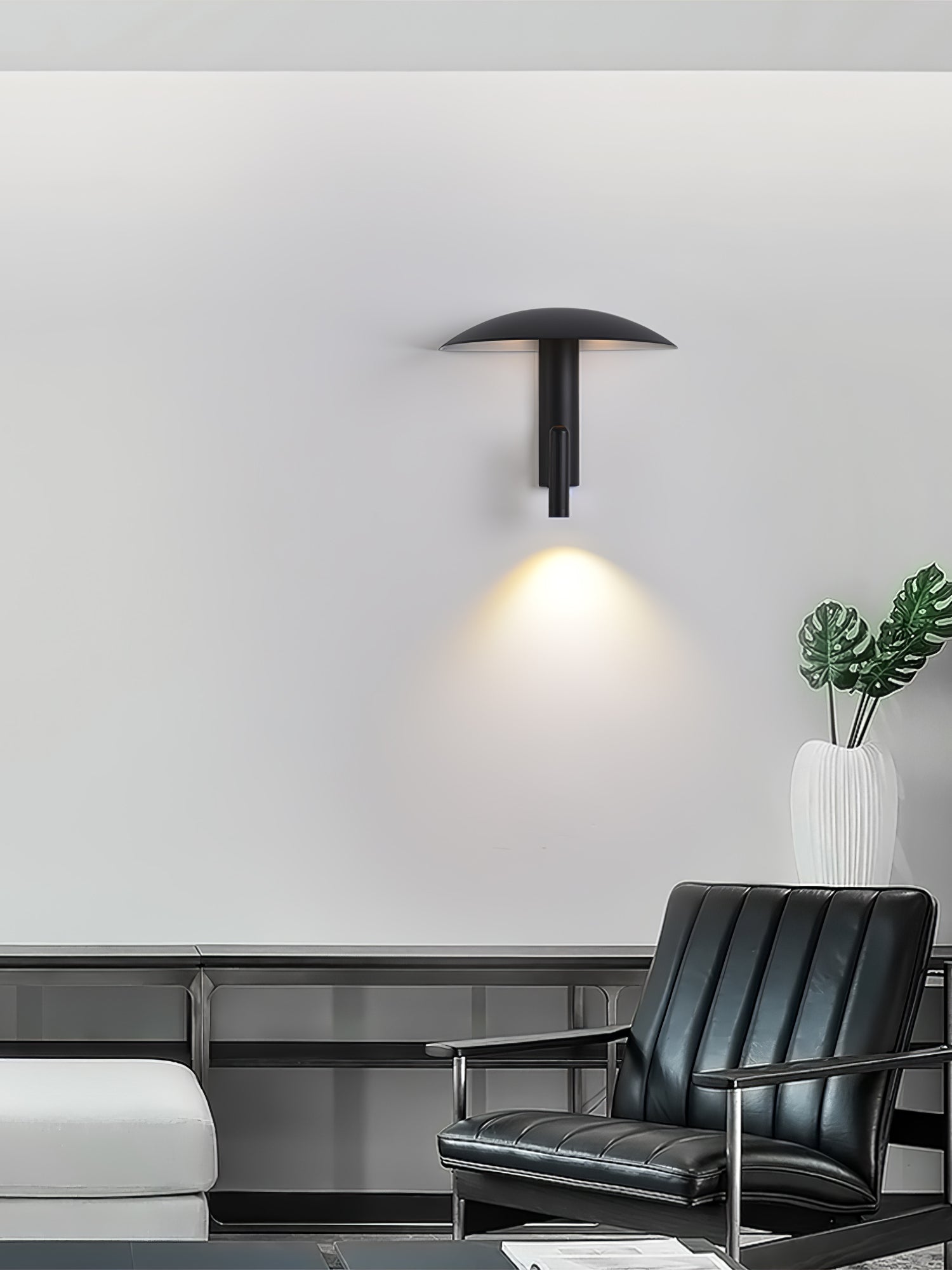 Hat Brim Pivot Arm Wall Light - W 30cm x H 27cm Metal, Plug-In Wall Sconce, detail 7
