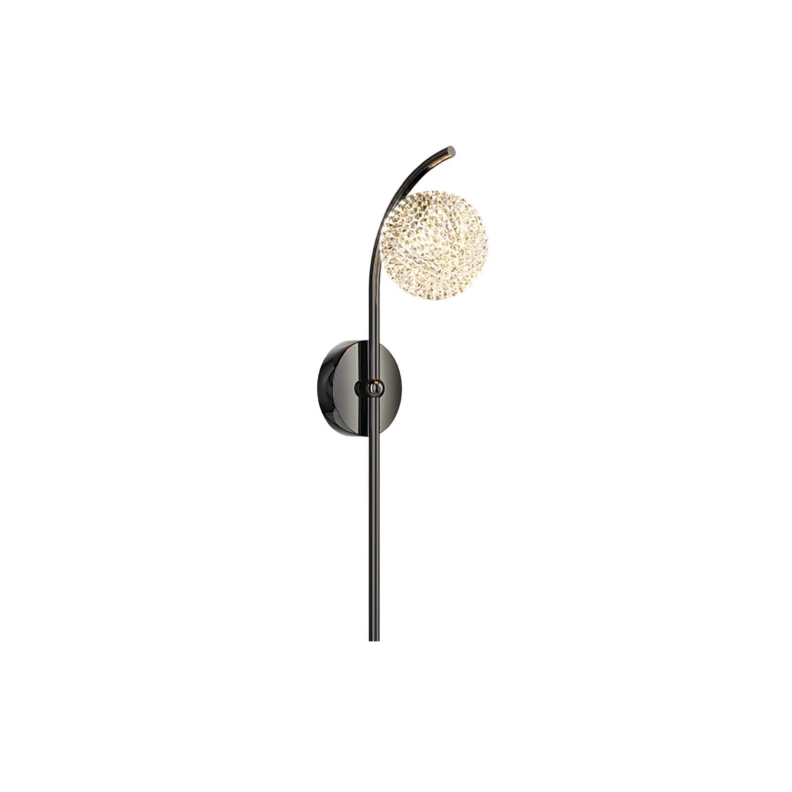 Ksovv Crystal Wall Light, Bedroom Wall Sconce, Metal, Dia 12cm x H 50cm