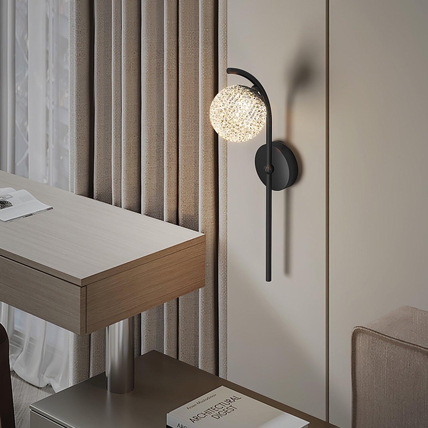 Ksovv Crystal Wall Light, Bedroom Wall Sconce, detail 3