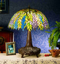 Honey Locust 31 Inch 3-Light 31.00" Lt Blue Pr Table Lamp front view