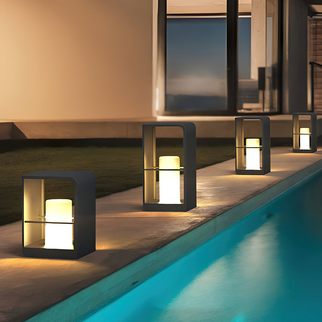 Lantern Garden Solar Exterior Light - Dia 20 cm x H 45cm Stainless Steel, Outdoor Wall Light, detail 25