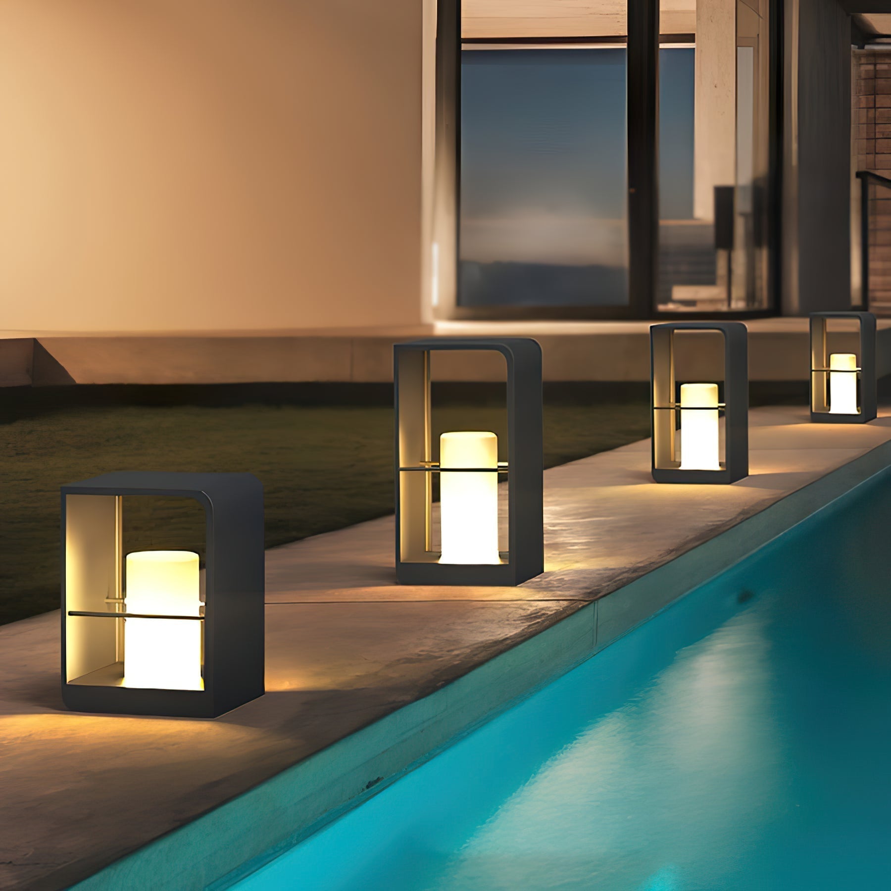 Lantern Garden Solar Exterior Light - Dia 20 cm x H 45cm Stainless Steel, Outdoor Wall Light, detail 25