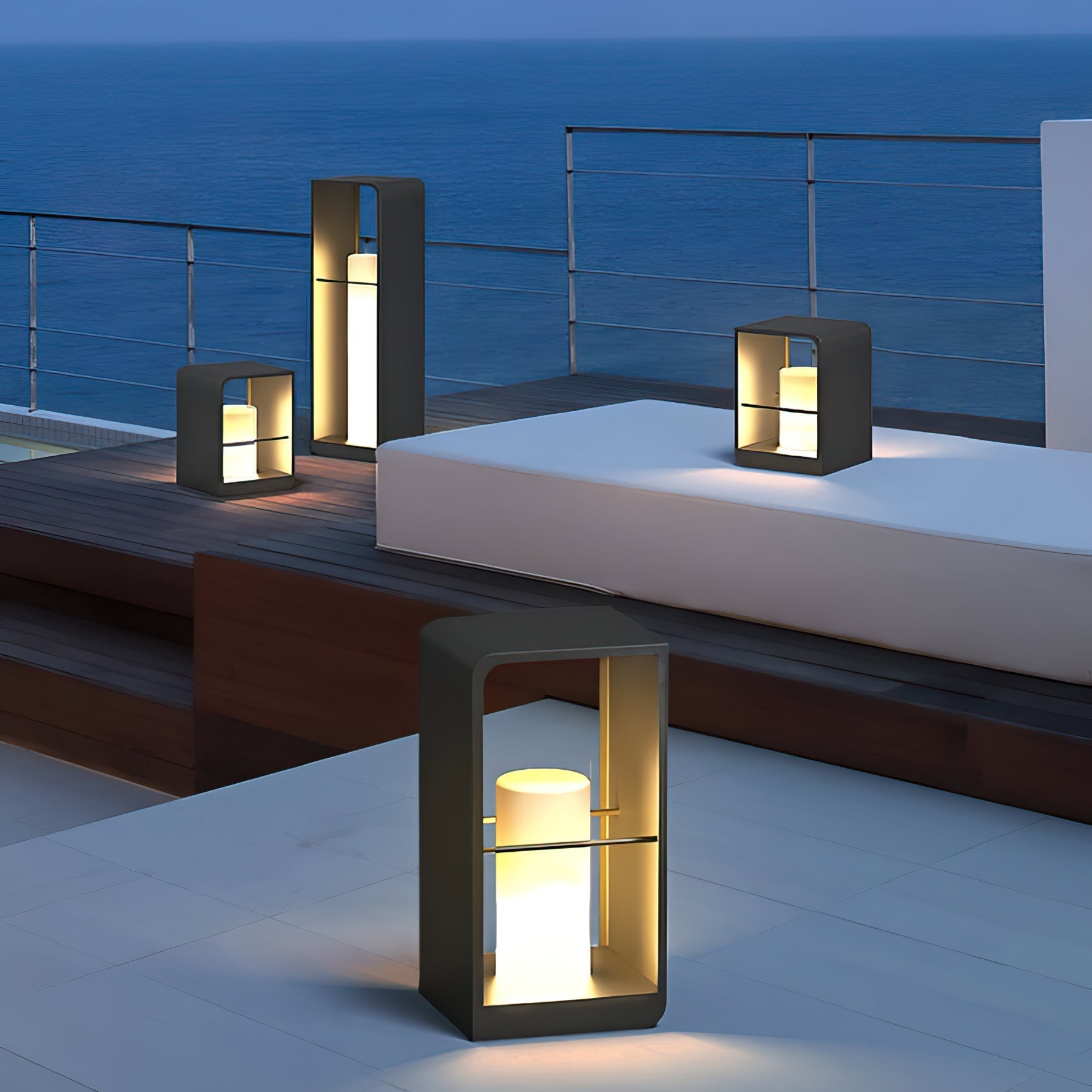 Lantern Garden Solar Exterior Light - Dia 20 cm x H 45cm Stainless Steel, Outdoor Wall Light, detail 23