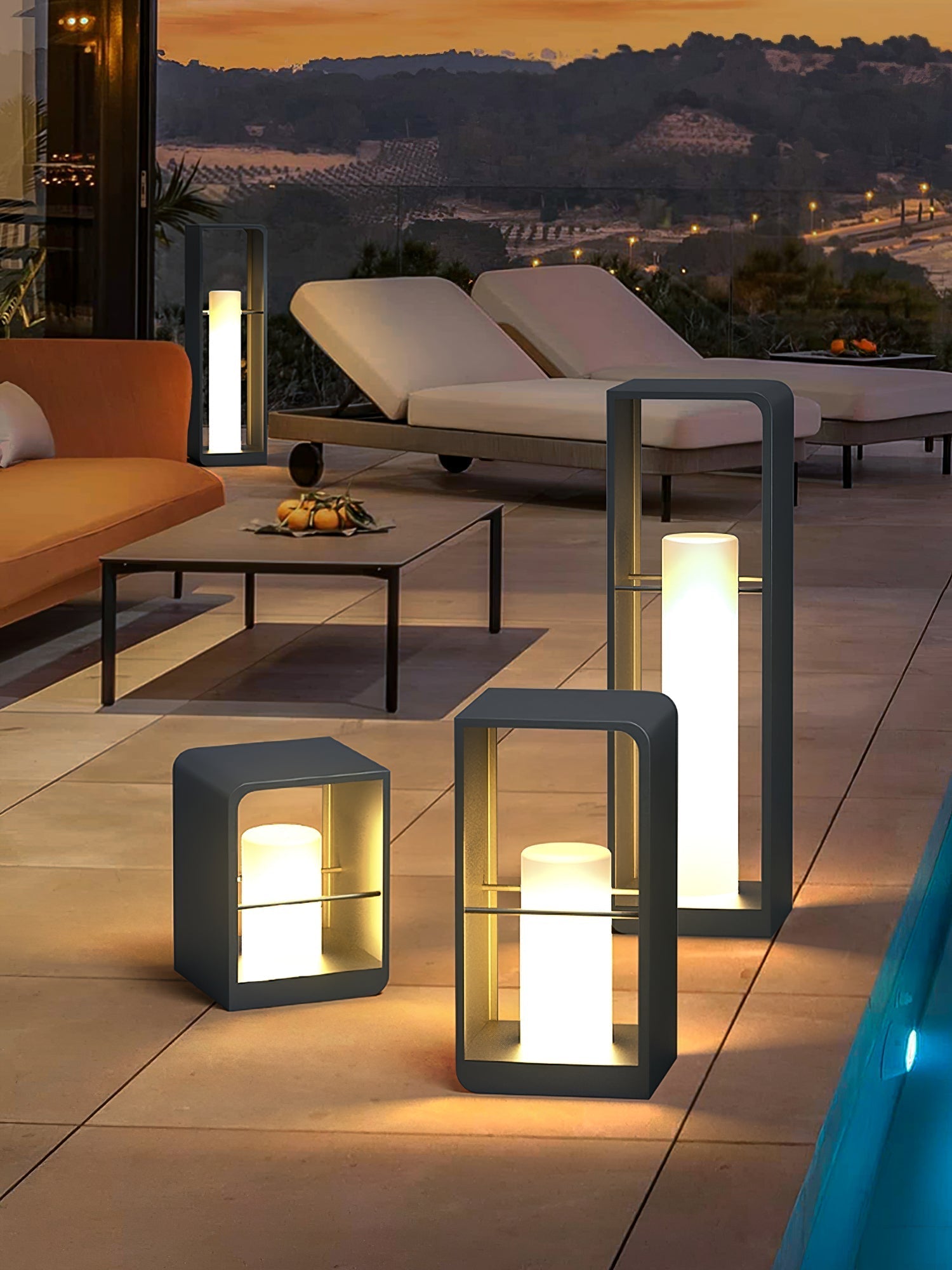Lantern Garden Solar Exterior Light - Dia 20 cm x H 45cm Stainless Steel, Outdoor Wall Light, detail 28