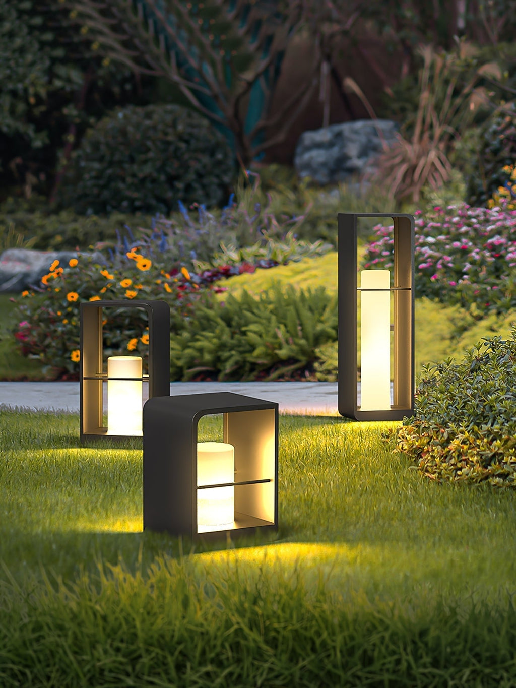 Lantern Garden Solar Exterior Light - Dia 20 cm x H 45cm Stainless Steel, Outdoor Wall Light, detail 10