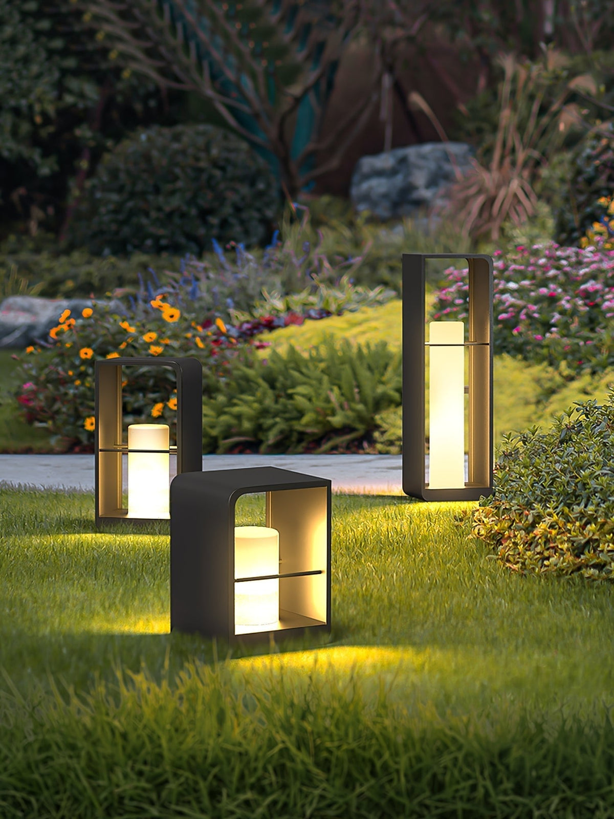 Lantern Garden Solar Exterior Light - Dia 20 cm x H 45cm Stainless Steel, Outdoor Wall Light, detail 10