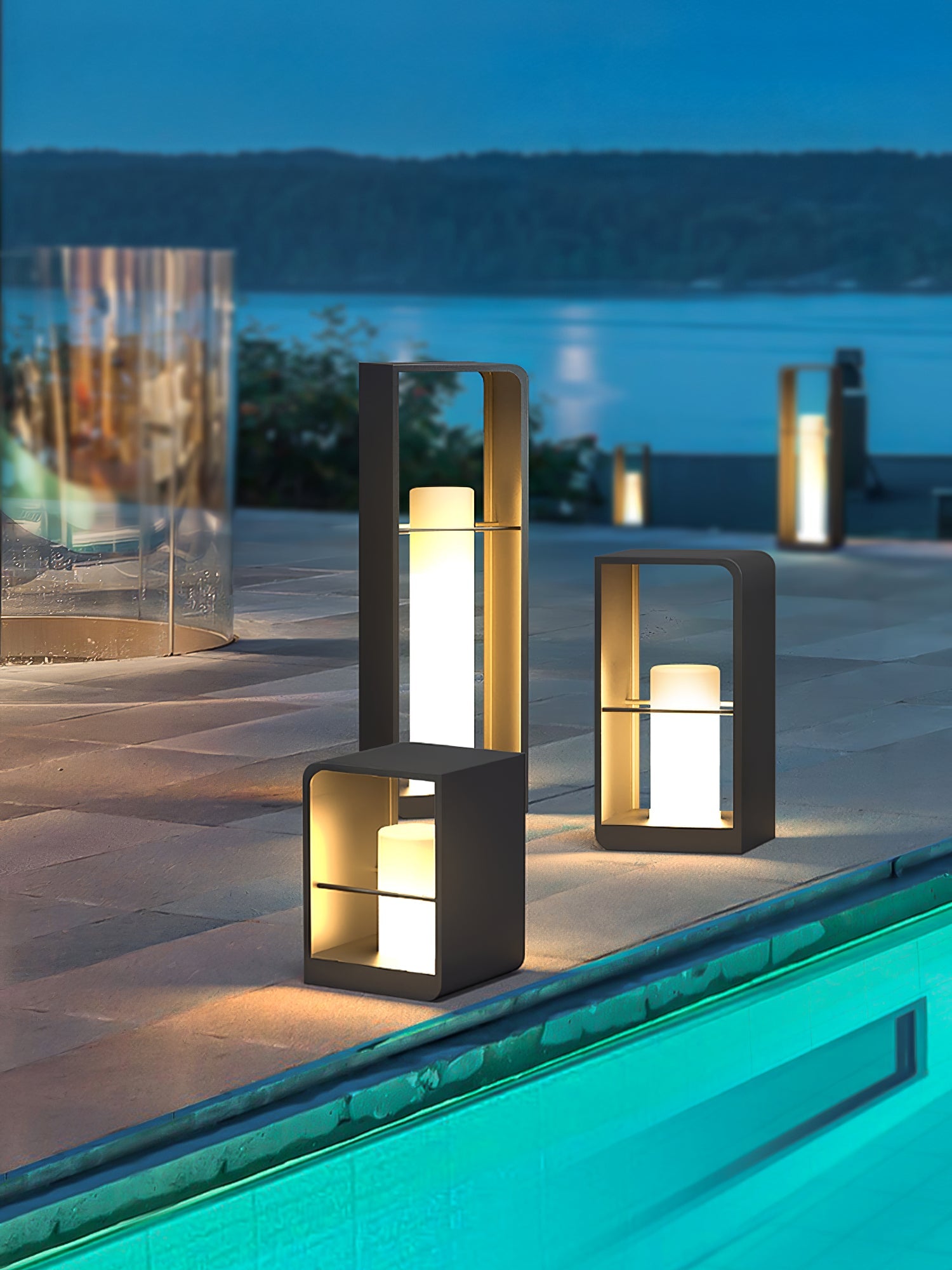 Lantern Garden Solar Exterior Light - Dia 20 cm x H 45cm Stainless Steel, Outdoor Wall Light, detail 29
