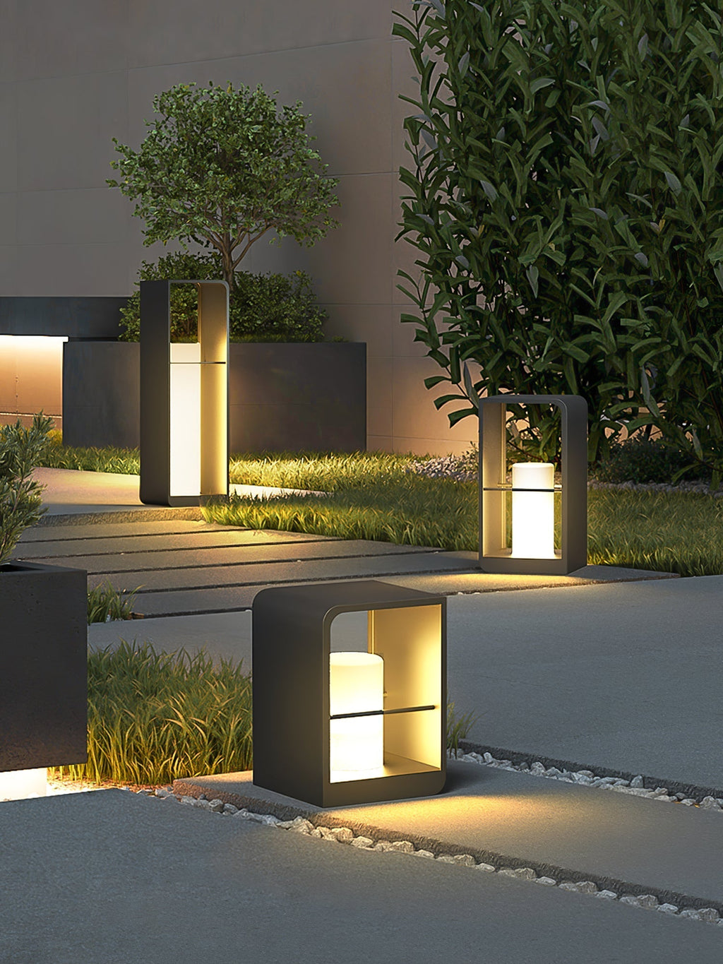 Lantern Garden Solar Exterior Light - Dia 20 cm x H 45cm Stainless Steel, Outdoor Wall Light, detail 30