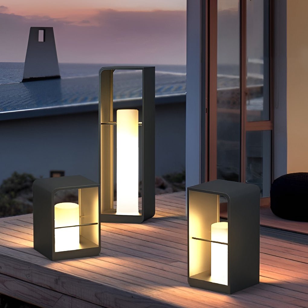 Lantern Garden Solar Exterior Light - Dia 20 cm x H 45cm Stainless Steel, Outdoor Wall Light, detail 8