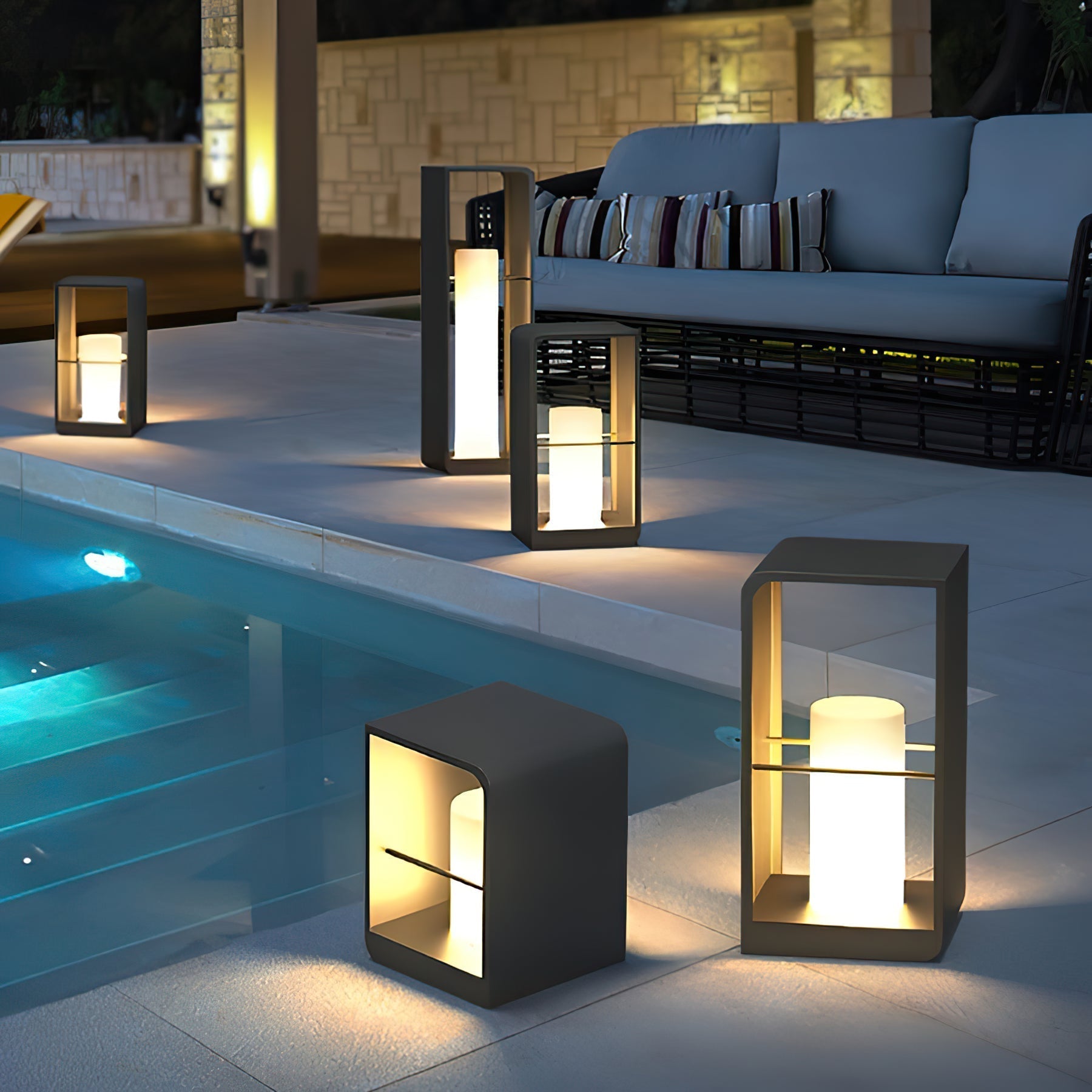 Lantern Garden Solar Exterior Light - Dia 20 cm x H 45cm Stainless Steel, Outdoor Wall Light, detail 27