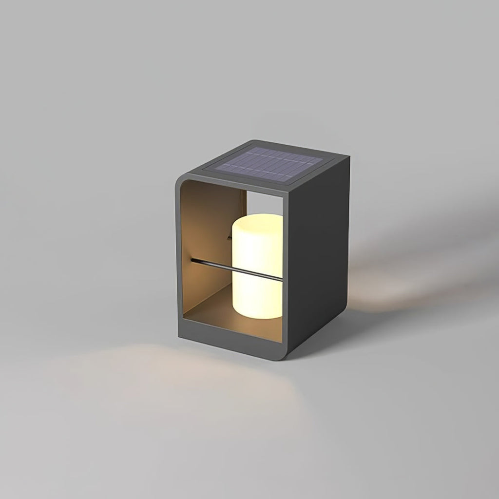 Lantern Garden Solar Exterior Light - Dia 20 cm x H 45cm Stainless Steel, Outdoor Wall Light, detail 49