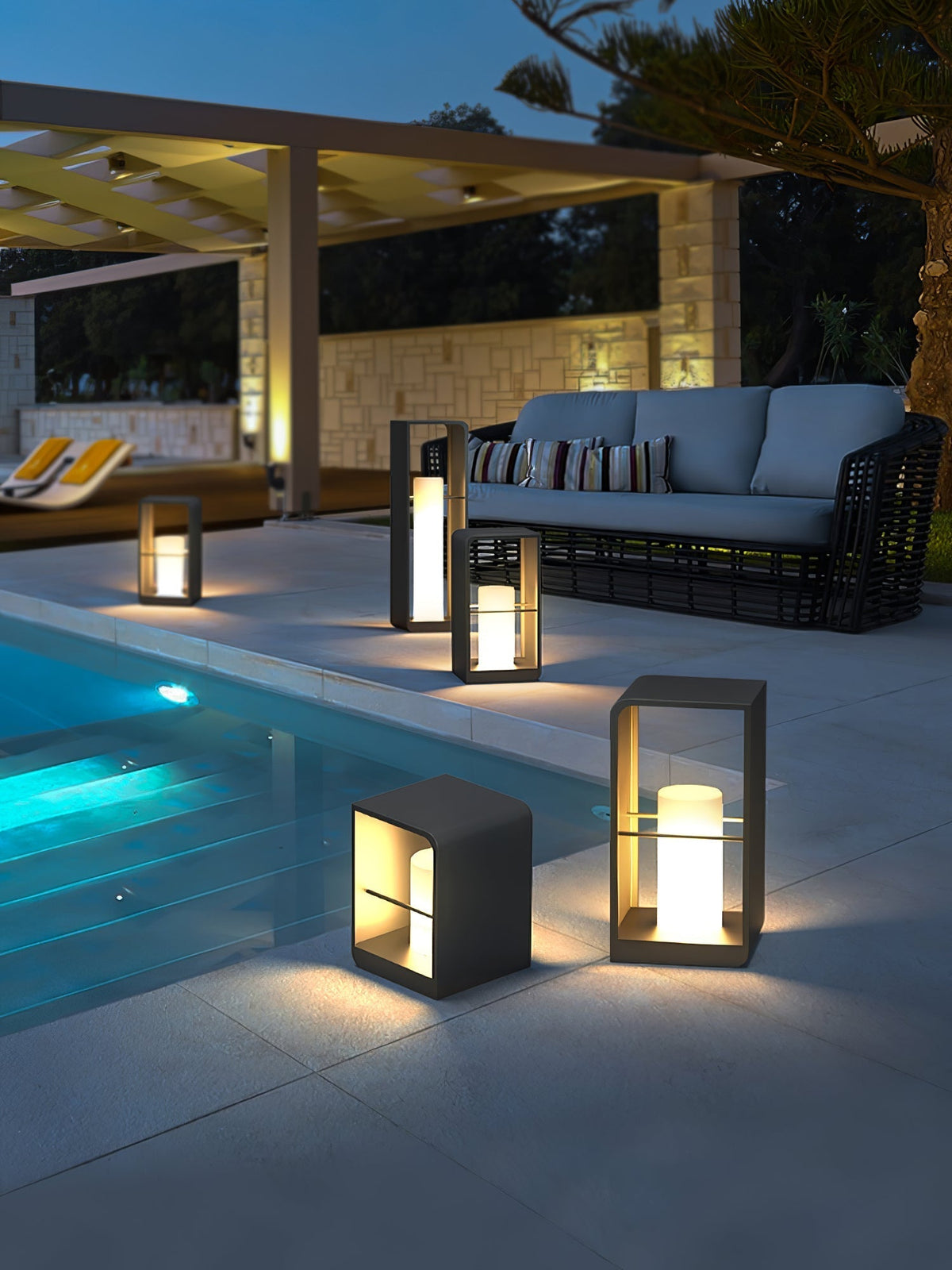 Lantern Garden Solar Exterior Light - Dia 20 cm x H 45cm Stainless Steel, Outdoor Wall Light, detail 41