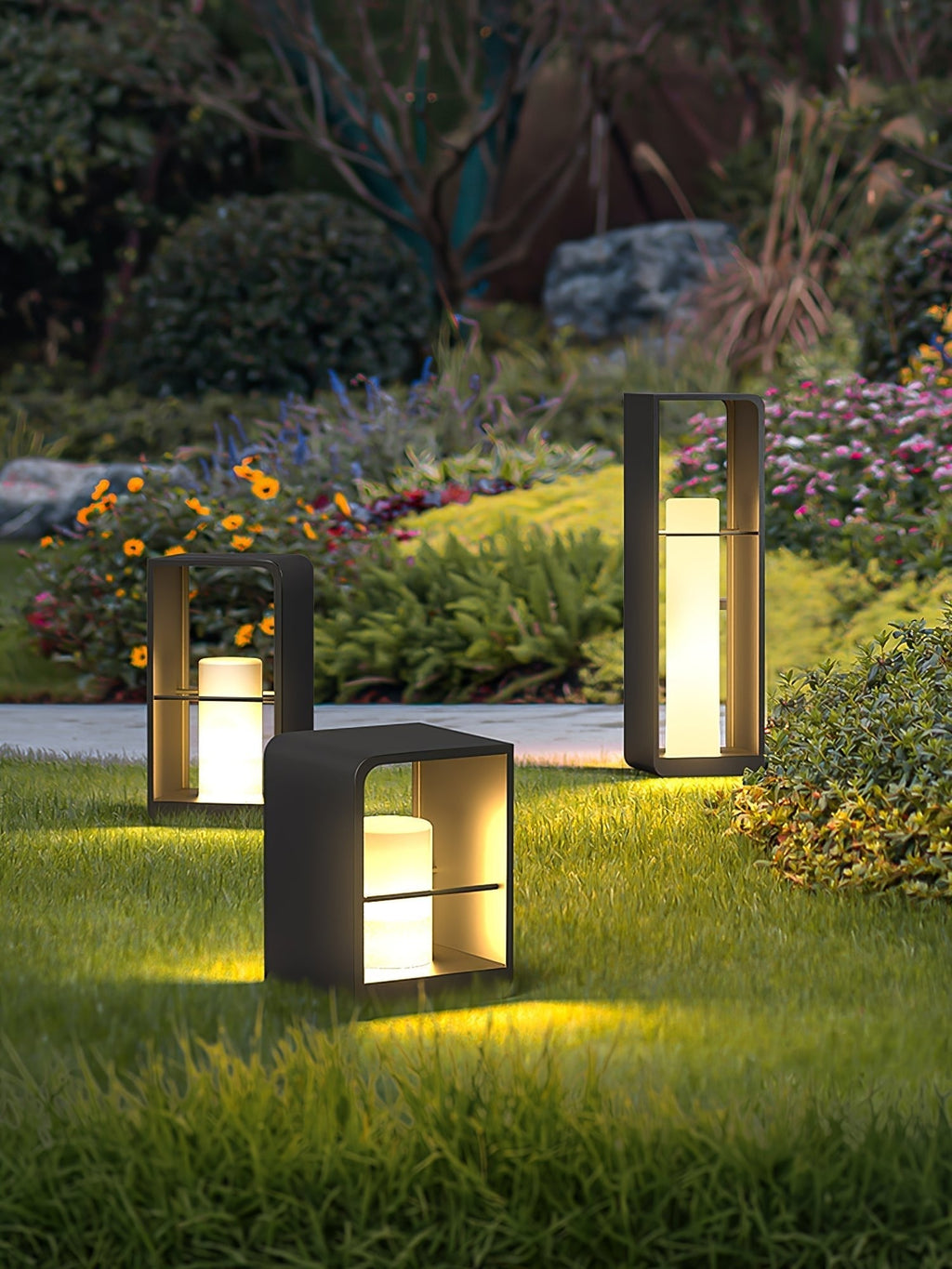Lantern Garden Solar Exterior Light - Dia 20 cm x H 45cm Stainless Steel, Outdoor Wall Light, detail 6