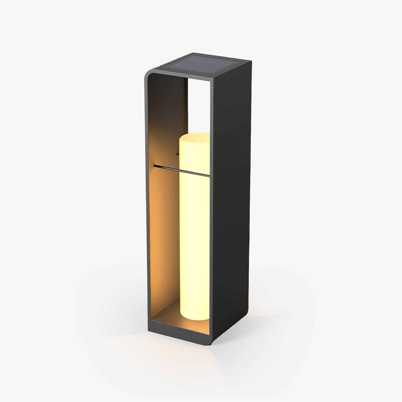 Lantern Garden Solar Exterior Light - Dia 20 cm x H 45cm Stainless Steel, Outdoor Wall Light
