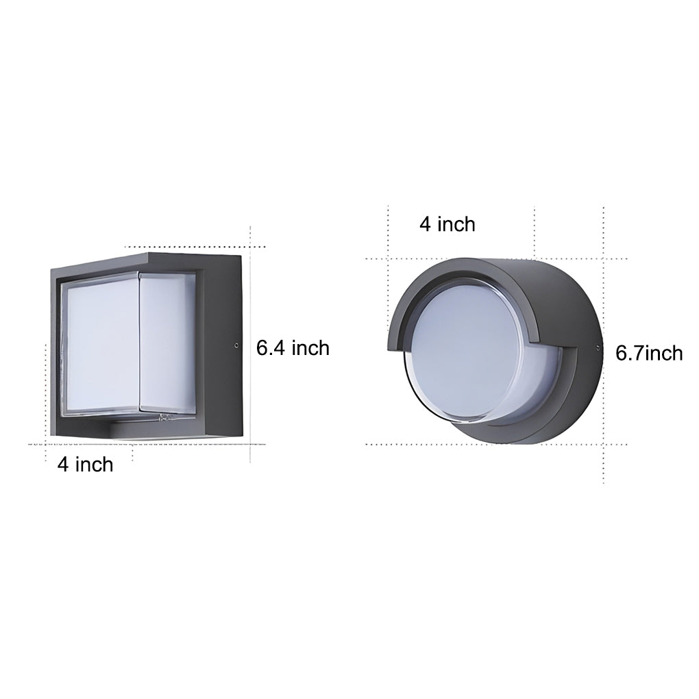 Contemporary Exterior Wall Fixtures Circular & Square Waterproof Designs for Gardens & Villas, Outdoor Wall Light, detail 18