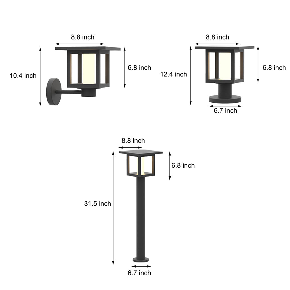Villa Fence Post Lights Solar Exterior LED Landscape Lighting Wall Light, Outdoor Wall Light, detail 17