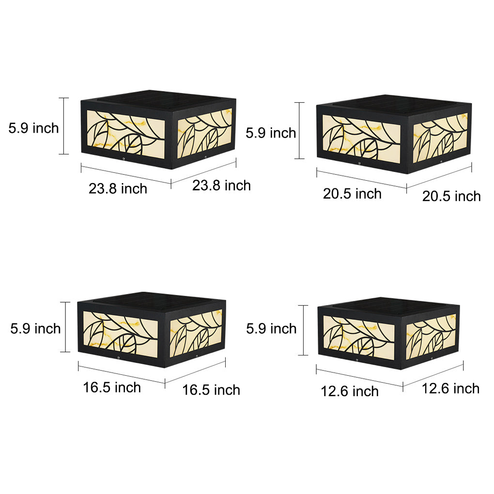 Square Waterproof LED Contemporary Solar Exterior Deck Post Lights Pillar Light, Outdoor Wall Light, detail 5