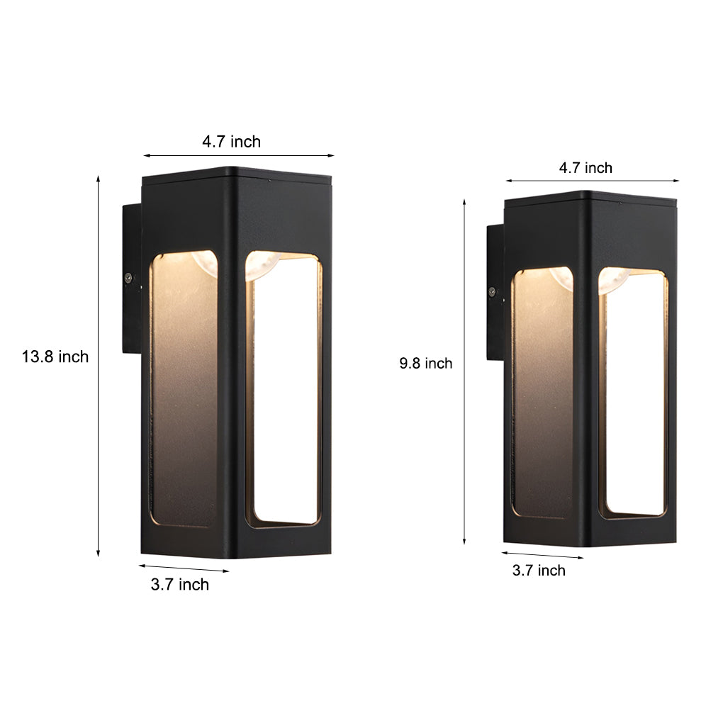 Box IP65 Waterproof 12W LED Black Contemporary Exterior Wall Light Sconces, Outdoor Wall Light, detail 8