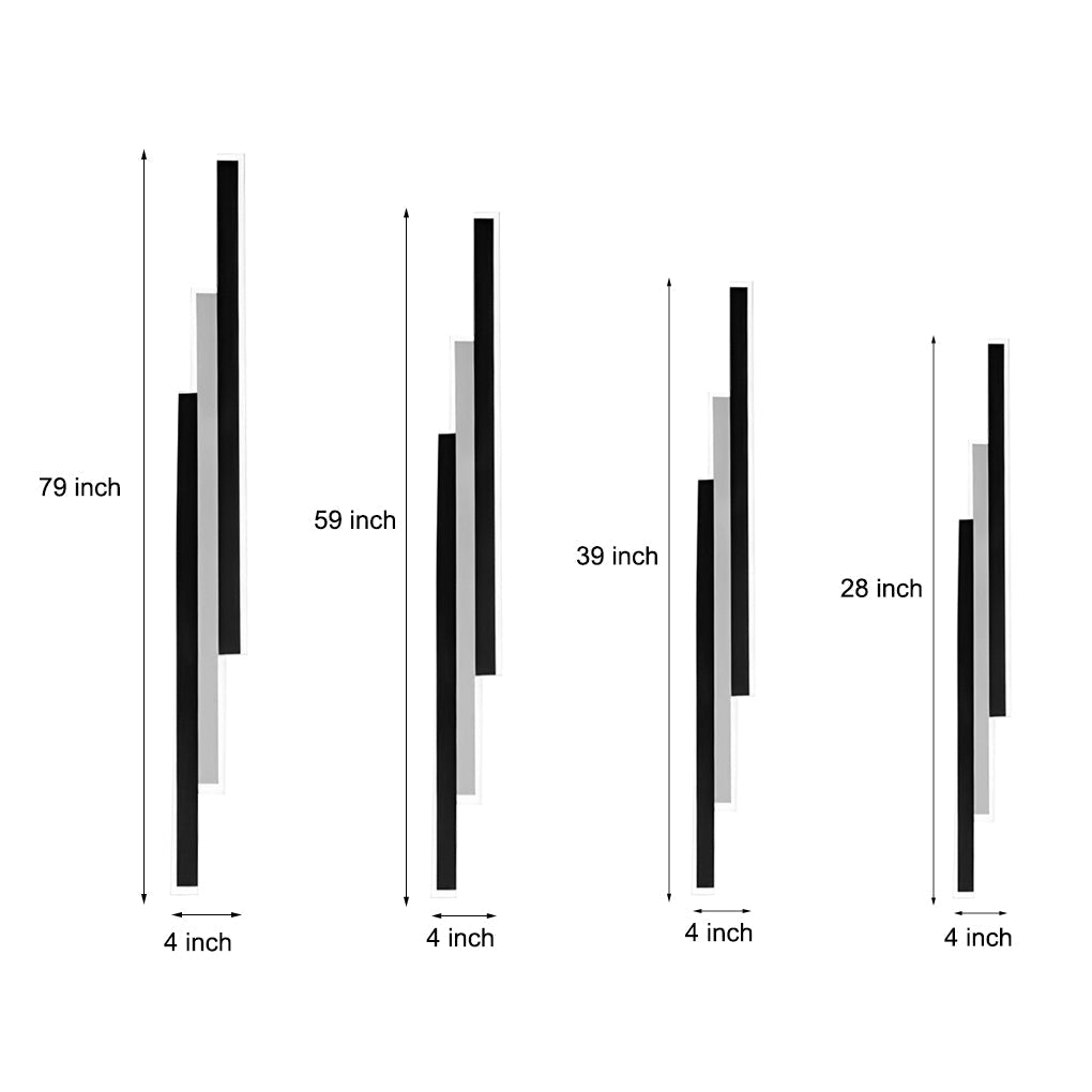 3-Light Combined Linear Wall Fixtures 3-LED Rectangle Bar Exterior Wall Light, Outdoor Wall Light, detail 6