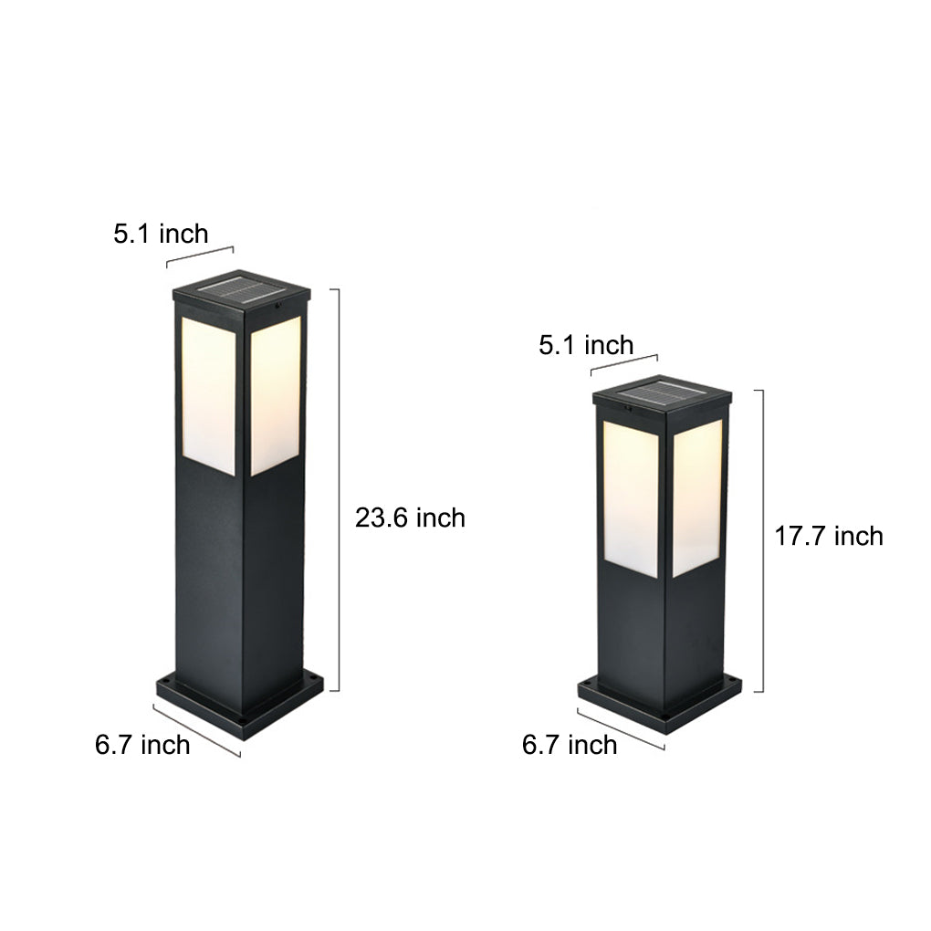 Industrial-Style Square LED Solar Landscape Lighting Waterproof Exterior Pathway Lights with Remote Control, Outdoor Wall Light, detail 10