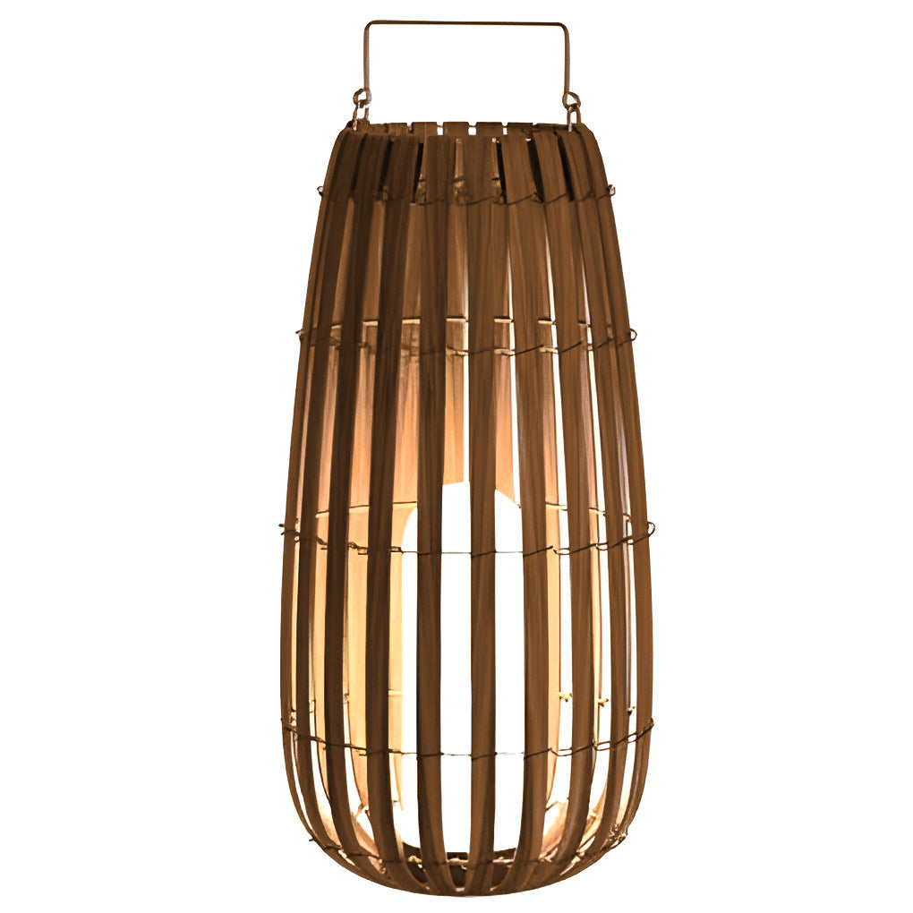 Rattan Portable Lantern Shaped LED Waterproof Solar Exterior Lights - 16" Plastic, Outdoor Wall Light, detail 9