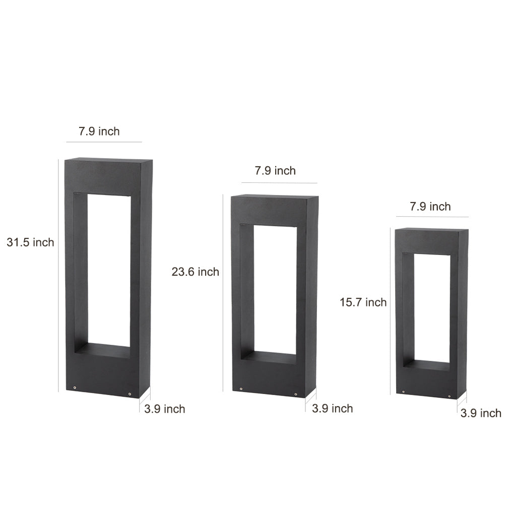 Hollow Square Waterproof LED Black Contemporary Exterior Lawn Light Post Lights, Outdoor Wall Light, detail 5