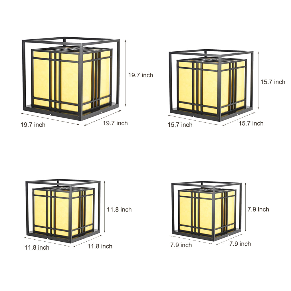Retro Square Waterproof LED Black Contemporary Exterior Post Caps Lights, Outdoor Wall Light, detail 8