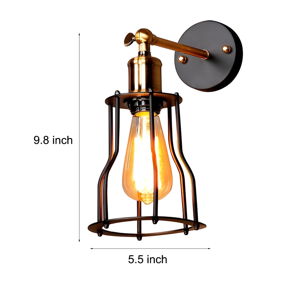 Adjustable Retro Iron E27 Waterproof Industrial Plug-In Wall Light, Plug-In Wall Sconce, detail 5