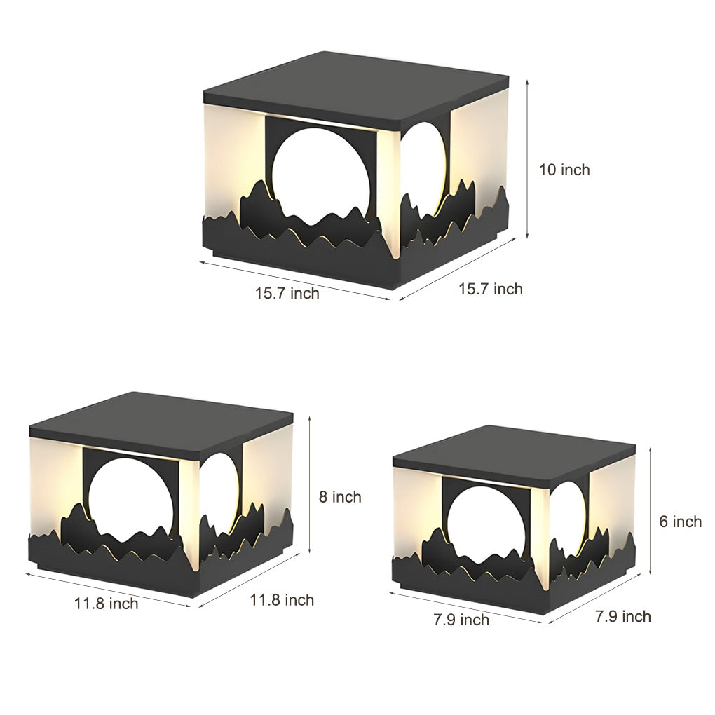 Mountain Scenery Design Waterproof LED Contemporary Solar Fence Post Lights, Outdoor Wall Light, detail 10