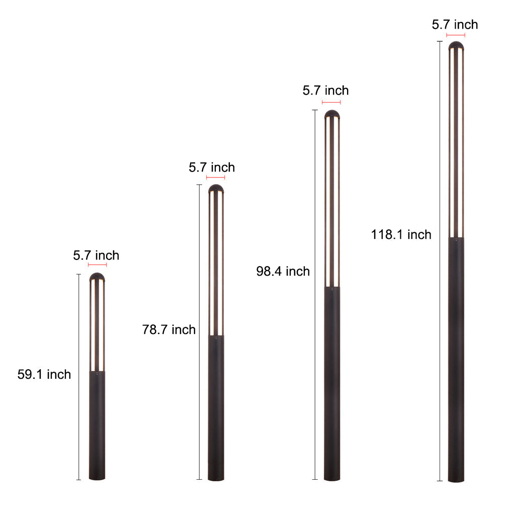 Clean-Lined Waterproof LED Black Contemporary Residential Exterior Pole Lights Yard Lighting, Outdoor Wall Light, detail 10