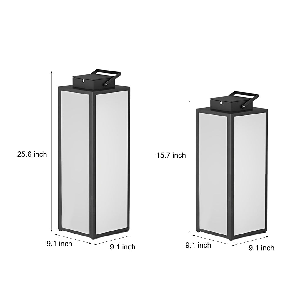 Stainless Steel Square Lantern Portable Rechargeable LED Waterproof Solar Lawn Lights, Outdoor Wall Light, detail 7