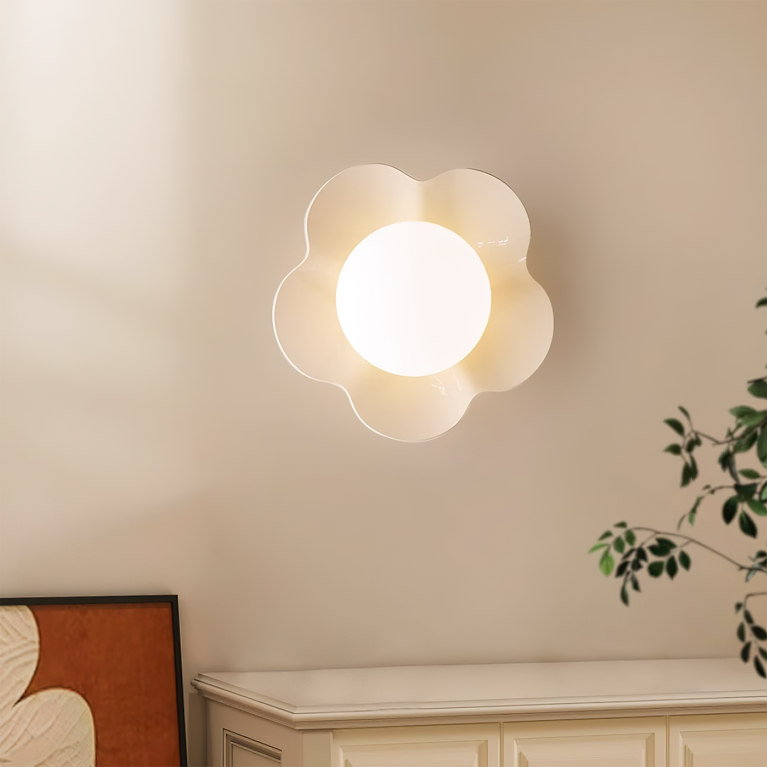 La fleur Wall Light - Dia 20cm x H 17cm Resin, Hardwired Wall Sconce, detail 4