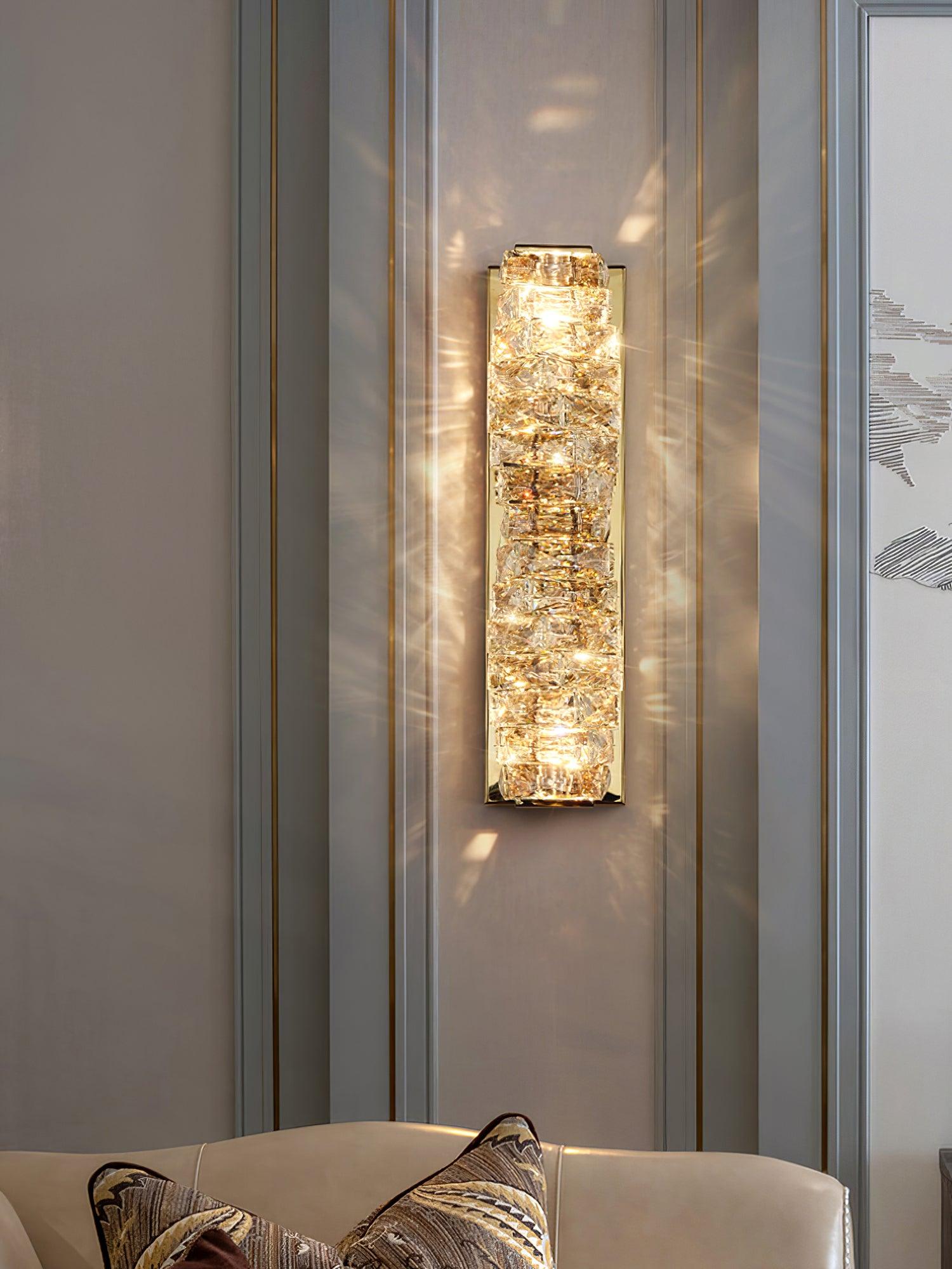 Laminated Crystal Wall Light, Hardwired Wall Sconce, detail 7