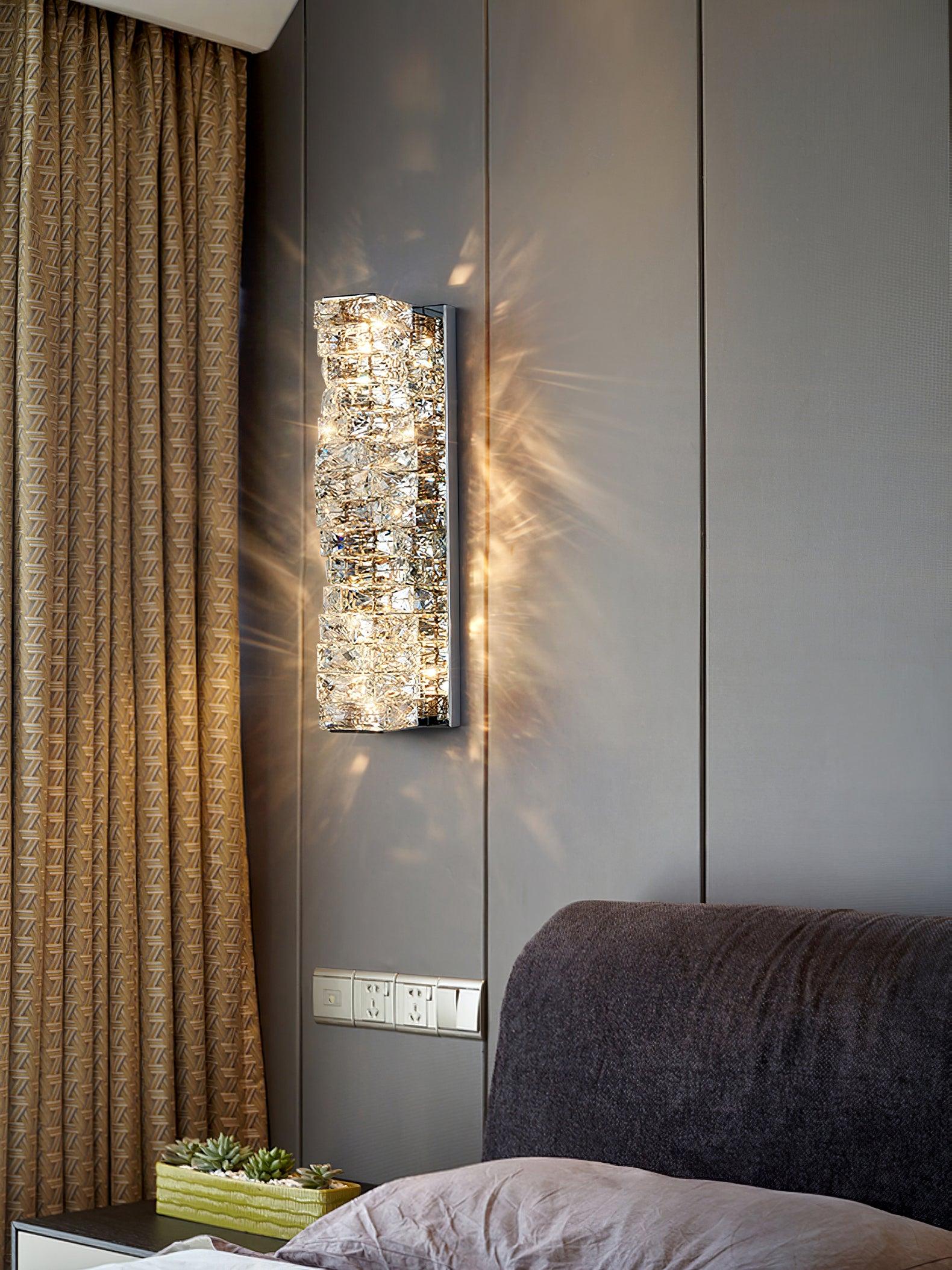Laminated Crystal Wall Light, Hardwired Wall Sconce, detail 12