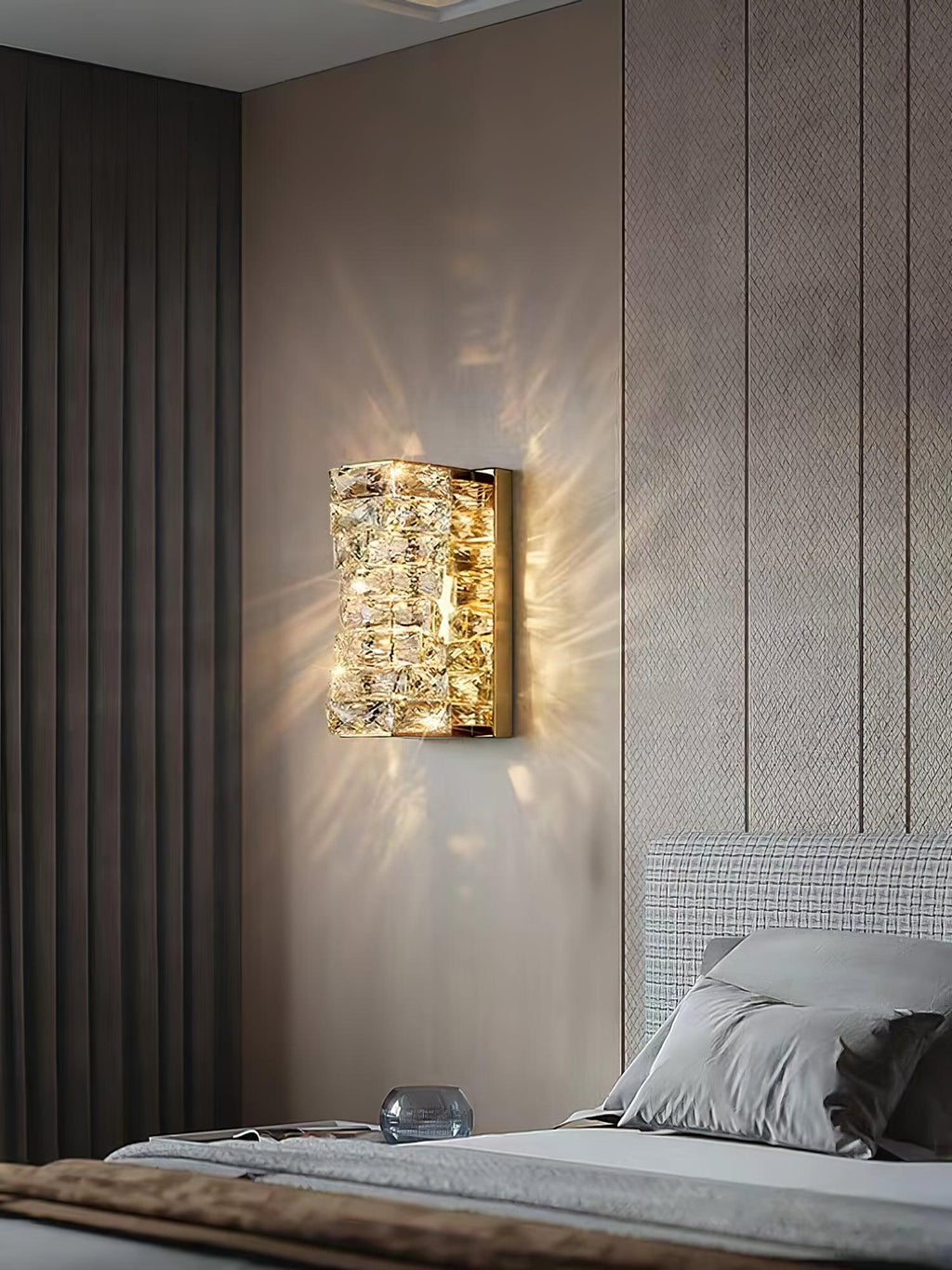 Laminated Crystal Wall Light, Hardwired Wall Sconce, detail 5