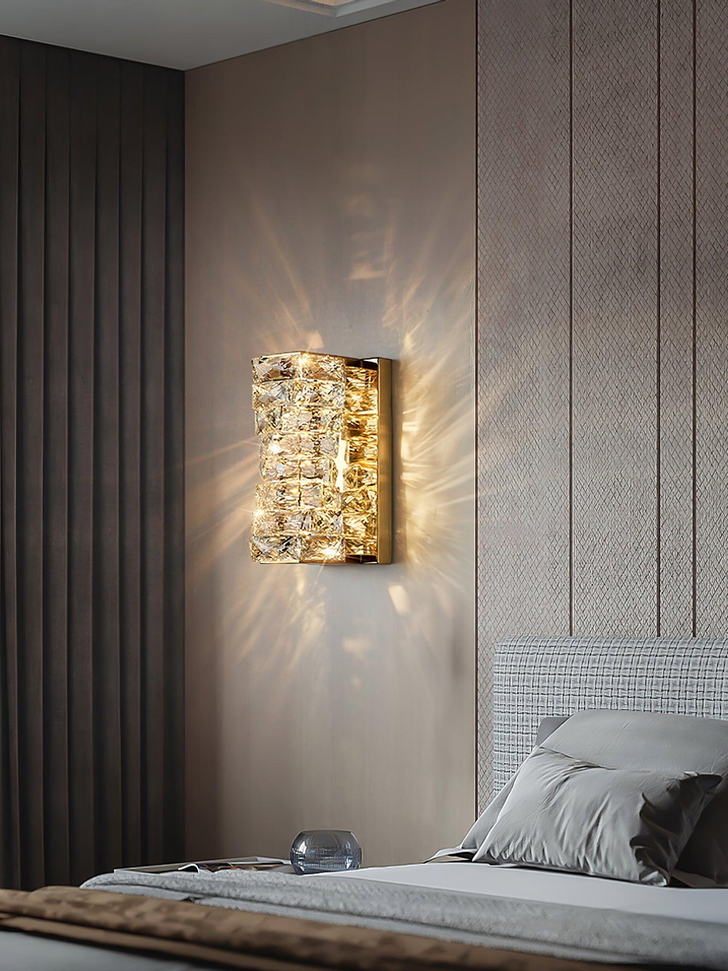 Laminated Crystal Wall Light, Hardwired Wall Sconce, detail 3