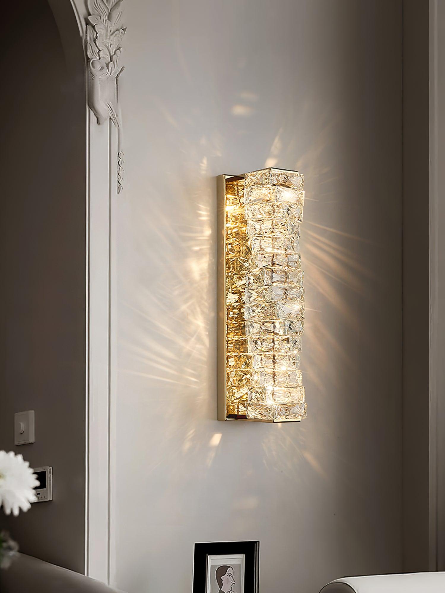 Laminated Crystal Wall Light, Hardwired Wall Sconce, detail 9