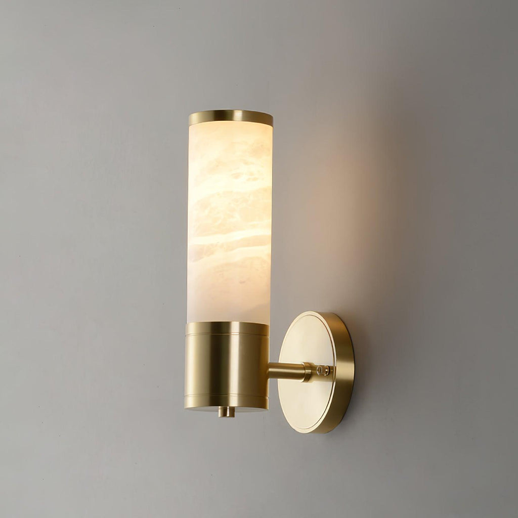 Lampatron Alabaster Wall Light, Hardwired Wall Sconce, Dia 8cm x H 24cm